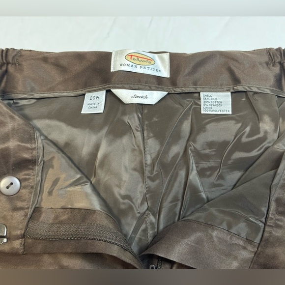 Talbots Petite Brown Capris Silk Blend - Picture 4 of 4